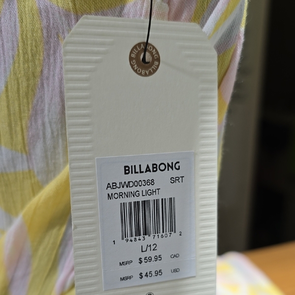 Billabong Yellow and Pink Button-Down Dress - Picture 2 of 4